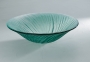 Single Layer Glass - SG-02, Green with streaks, round with flare